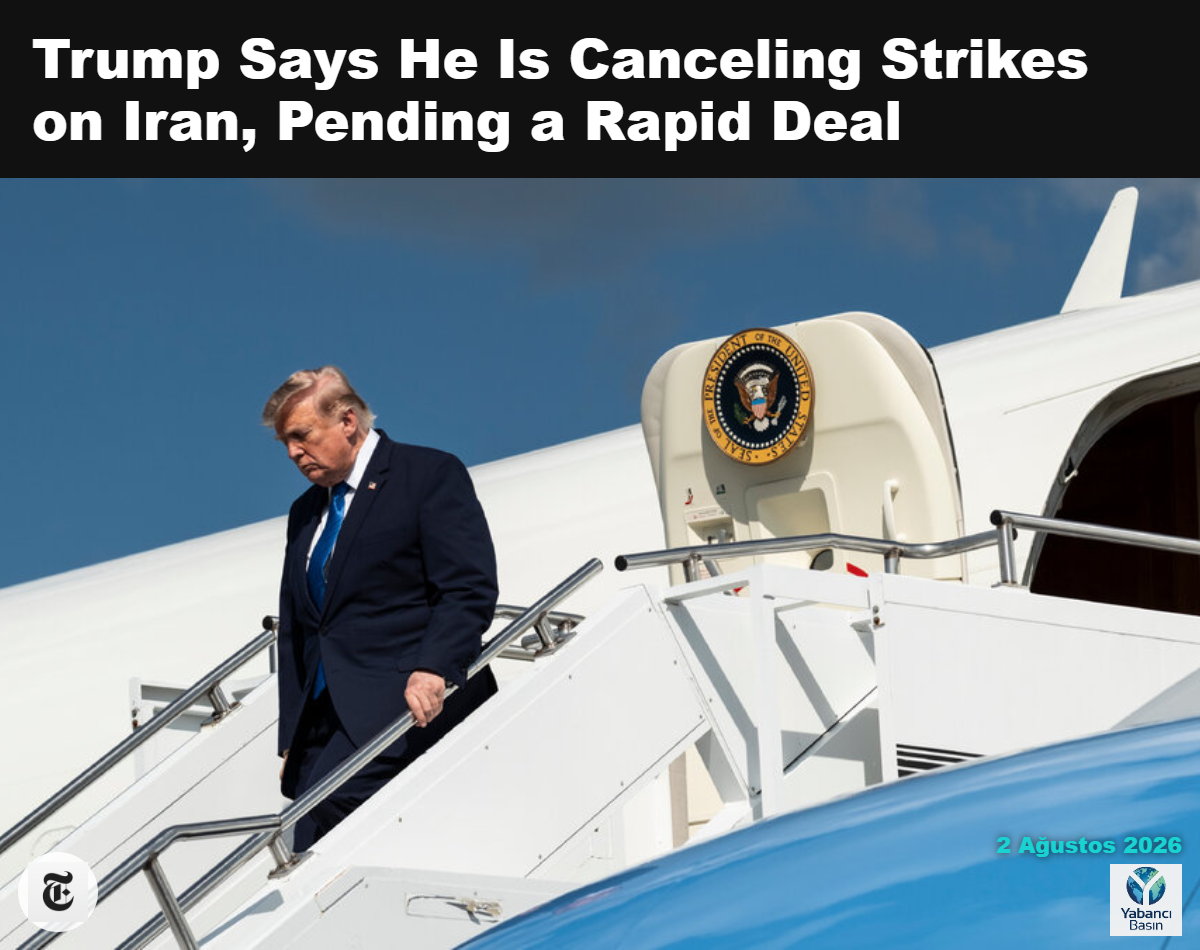 Başkan Trump, cuma günü New Jersey eyaletinin Morristown kentindeki havaalanında Air Force One’dan inerken. Pete Marovich / The New York Times