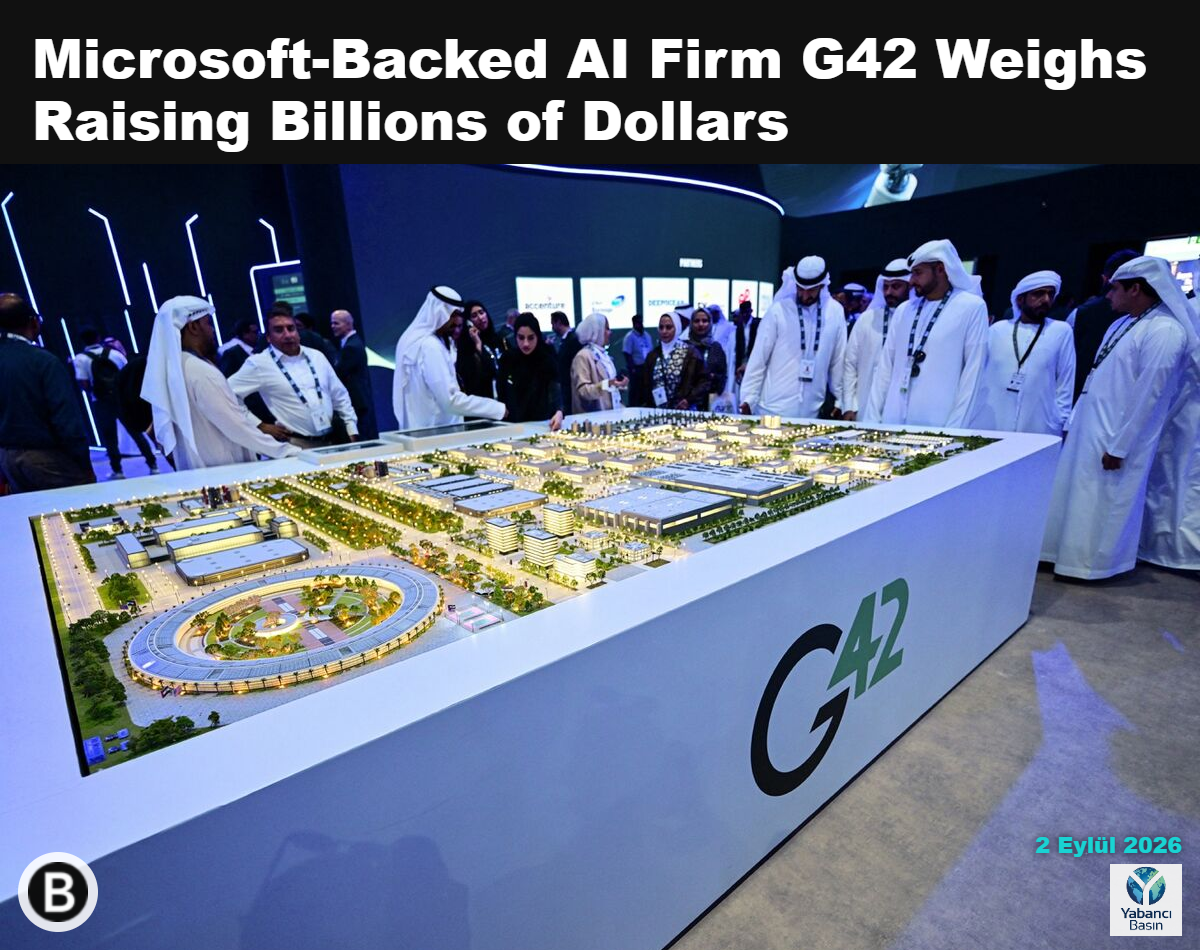 Konuklar, Abu Dabi’de G42, Microsoft ve OpenAI tarafından inşa edilen veri merkezi kampüsünün maketini inceliyor. Fotoğraf: Giuseppe Cacace/AFP/Getty Images
