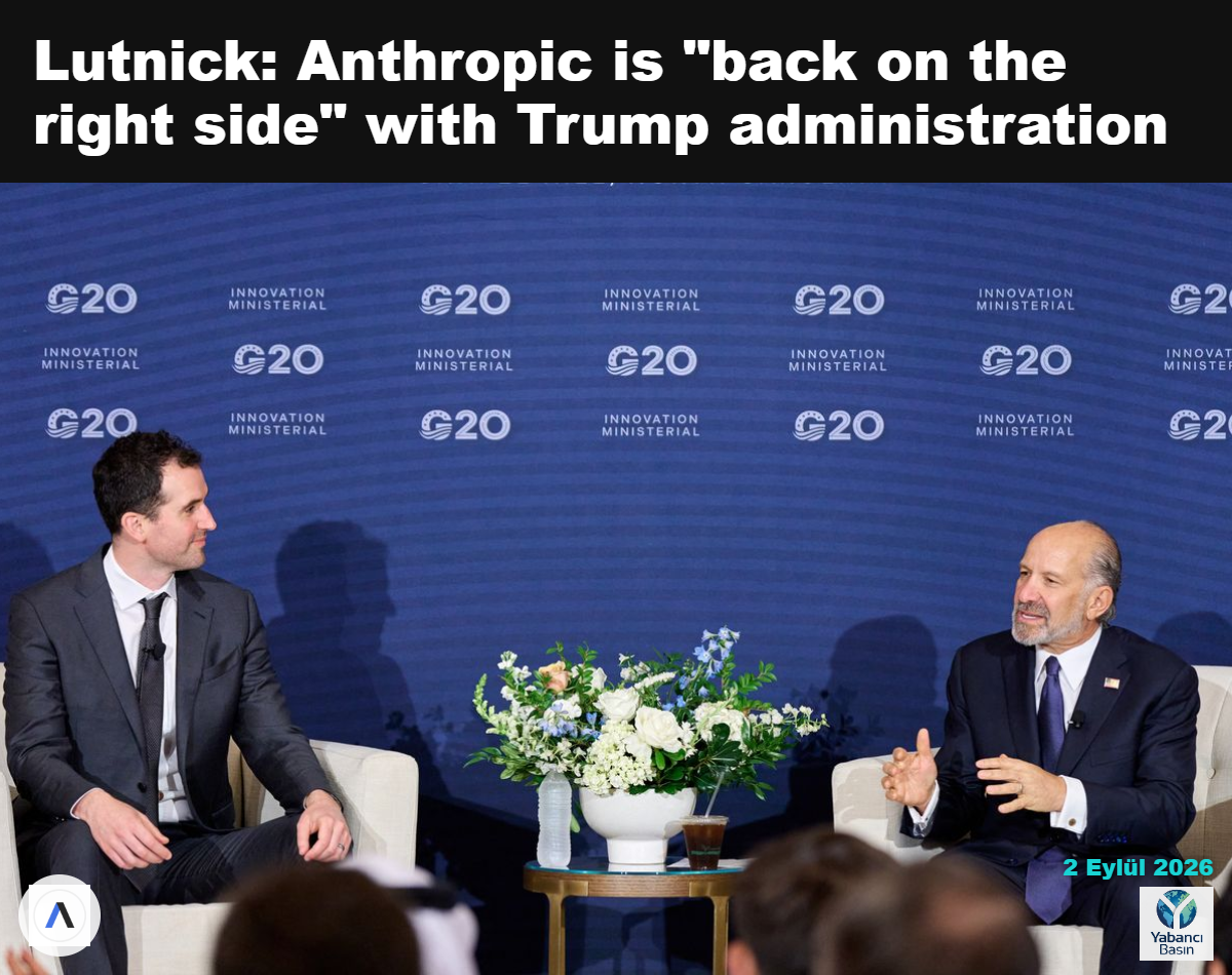 Tom Brown ve Howard Lutnick, 2 Eylül'de düzenlenen G20 İnovasyon Bakanlar Toplantısı'nda. Fotoğraf: Matt Ramey / AFP, Getty Images aracılığıyla