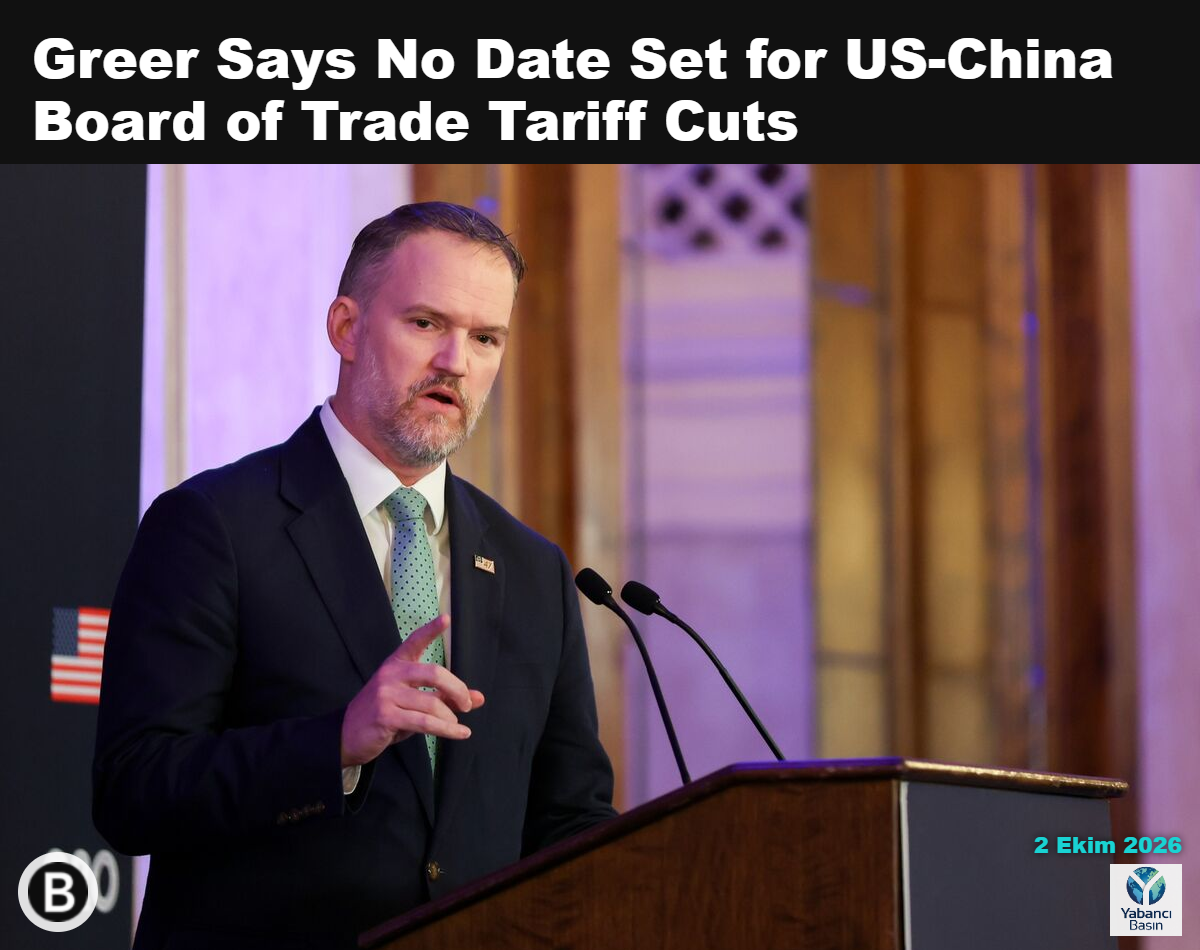 Jamieson Greer, G20 Ticaret Bakanları Toplantısı’nda konuşuyor. Fotoğraf: Talia Sprague/Bloomberg
