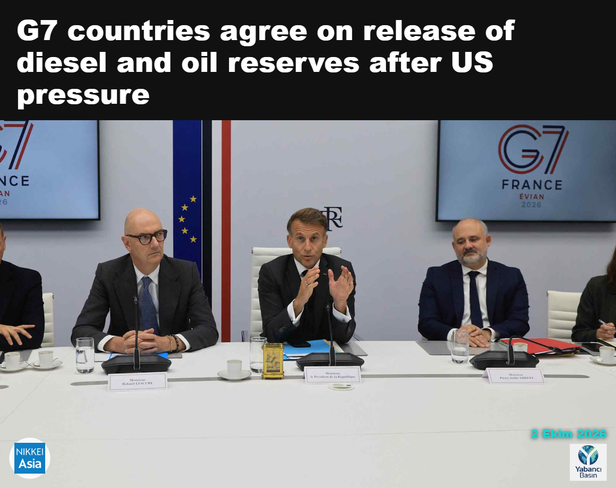 Fransa Cumhurbaşkanı Emmanuel Macron, merkezde, ve diğer Fransız yetkililer, yüksek akaryakıt fiyatlarına karşı koordineli adımları görüşmek üzere 2 Ekim'de Paris'te G7 liderleriyle video konferansı düzenliyor.