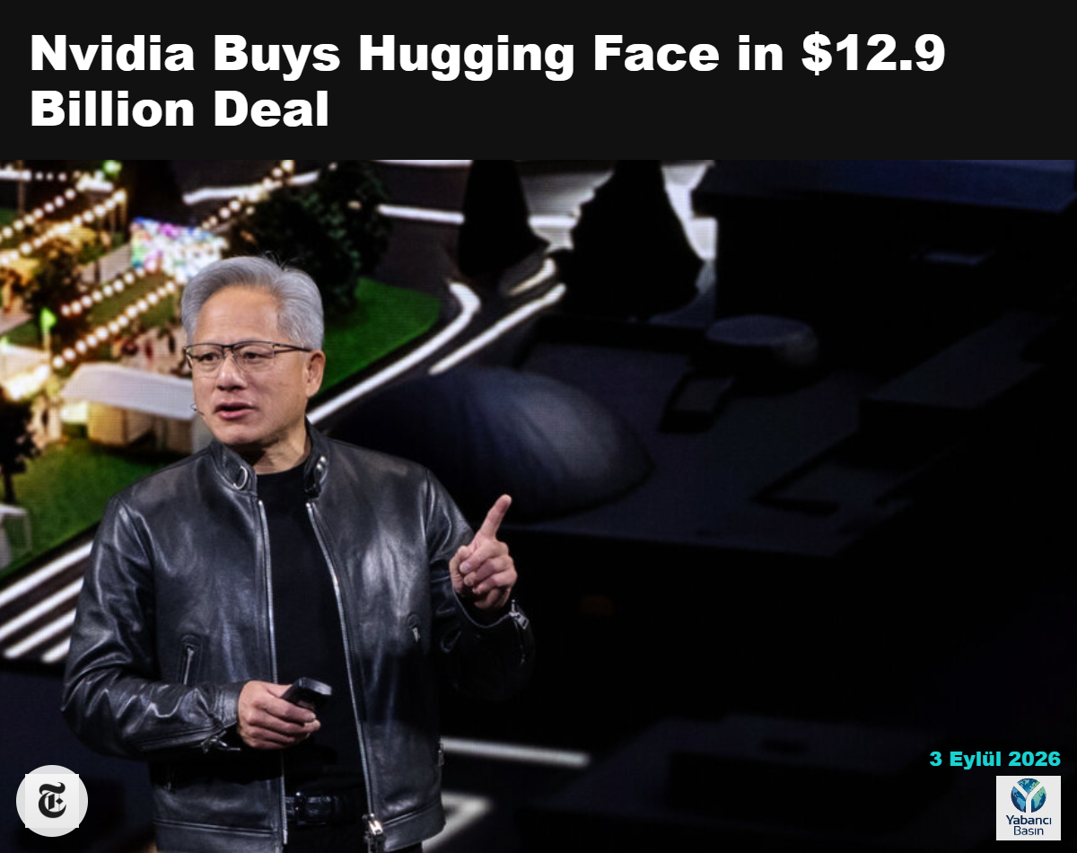 Nvidia Üst Yöneticisi Jensen Huang, şirketin üç aylık kârı on kat artarken şirketi yönetti. Şirket, Hugging Face satın alımı da dahil olmak üzere bu kaynakları satın almalarda kullanıyor. Manuel Orbegozo / The New York Times