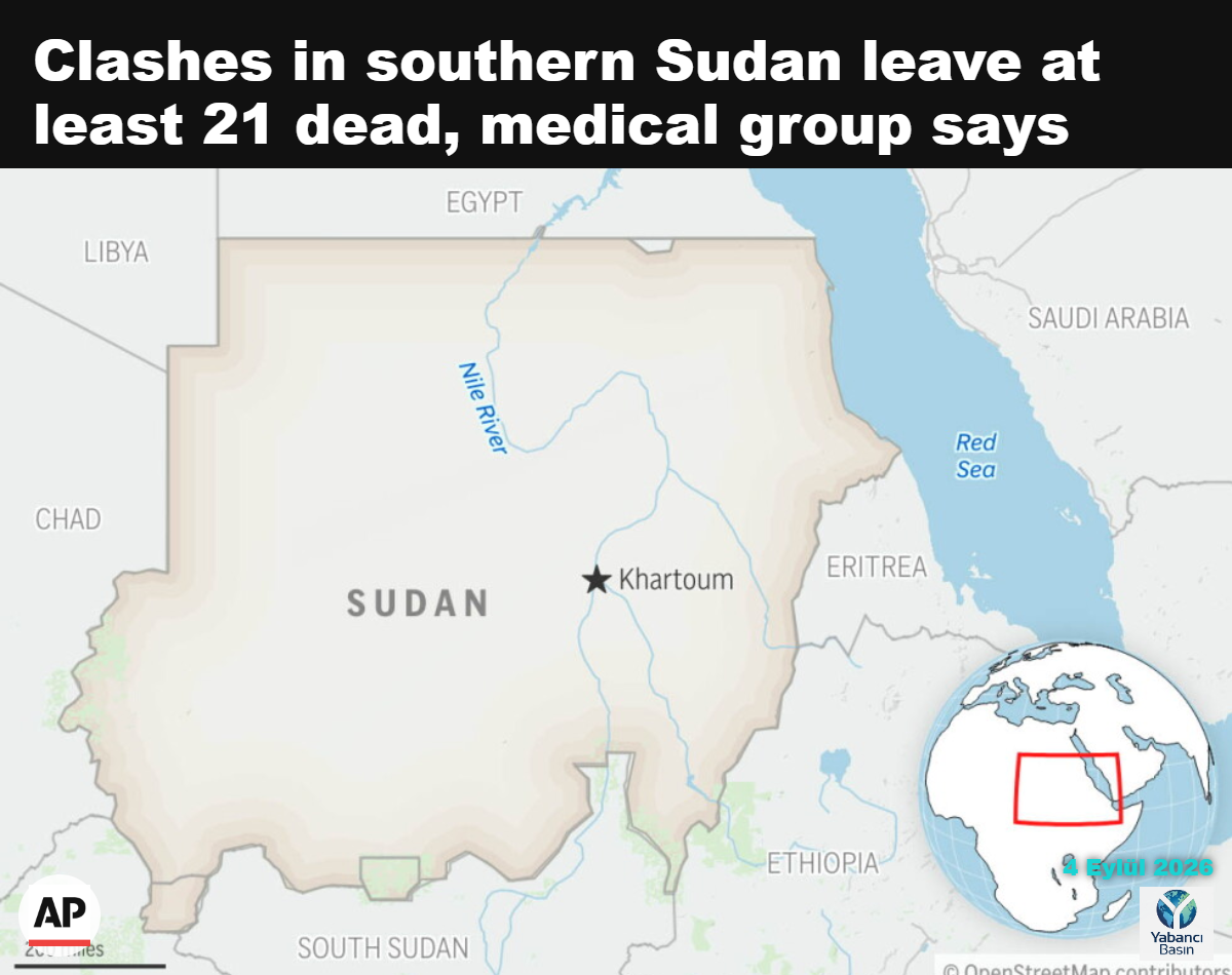 Başkent Hartum'un da gösterildiği Sudan konum haritası. (AP Fotoğrafı)