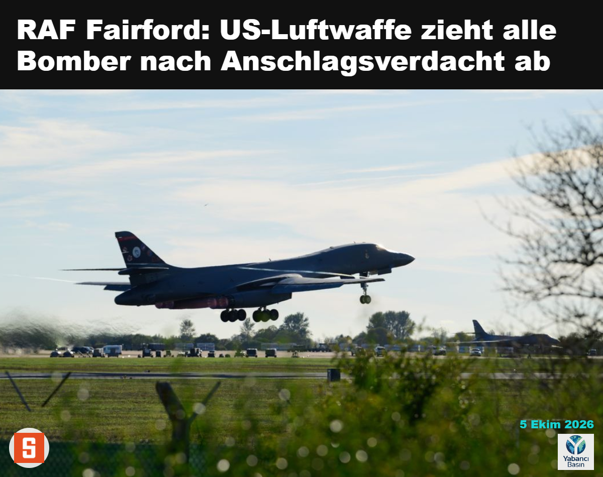 Fairford Hava Üssü’nde B-1 bombardıman uçağı (4 Ekim). Fotoğraf: Getty Images