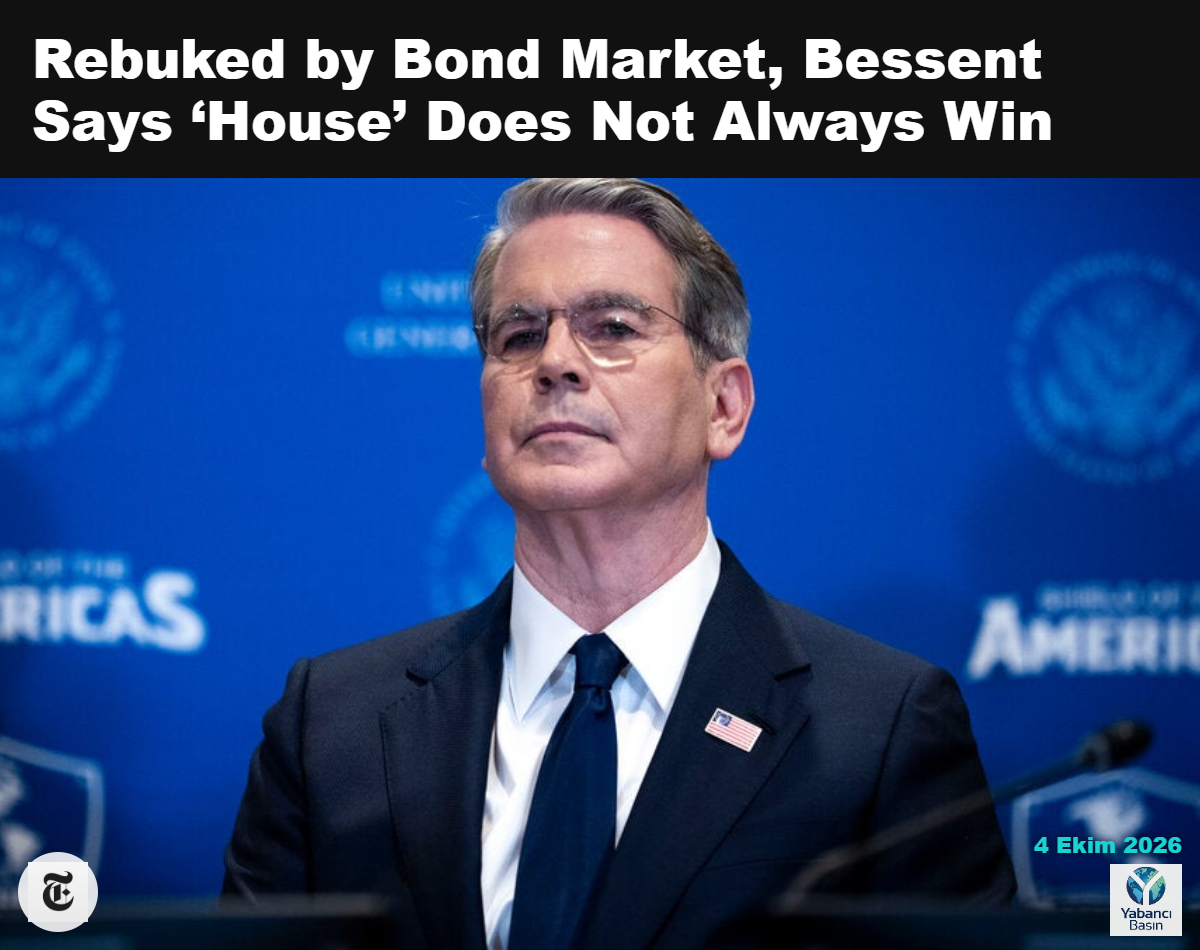 Hazine Bakanı Scott Bessent, Axios röportajında daha ölçülü bir üslup kullandı; bu tutum, eylülde kendisini “kasa” olarak nitelendirmesinden belirgin biçimde farklıydı. Doug Mills/The New York Times