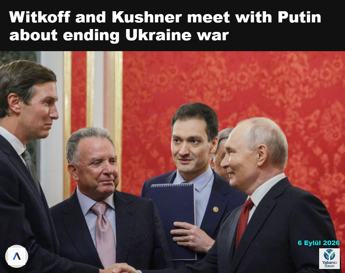 Rusya Devlet Başkanı Vladimir Putin, cumartesi günü Moskova’da yapılacak görüşme öncesinde özel temsilciler Steve Witkoff ve Jared Kushner’ı karşılıyor. (Gavriil GRIGOROV / POOL / AFP via Getty Images)