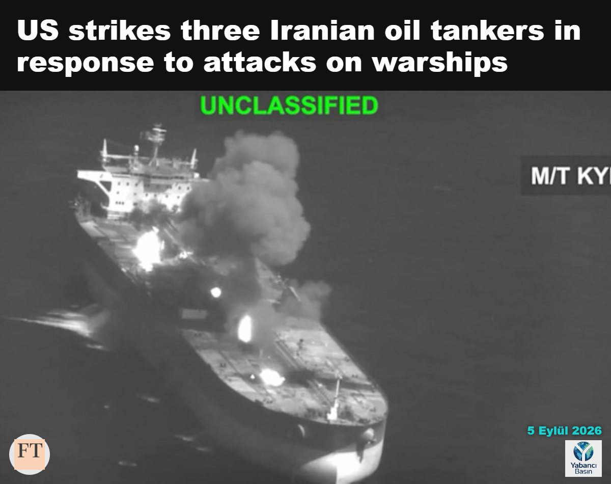 ABD Merkez Komutanlığı’nın Umman Körfezi’nde ABD füzeleri tarafından vurulduğunu belirttiği İran ham petrol tankerine ait video görüntüsü © US Central Command (CENTCOM)/AFP