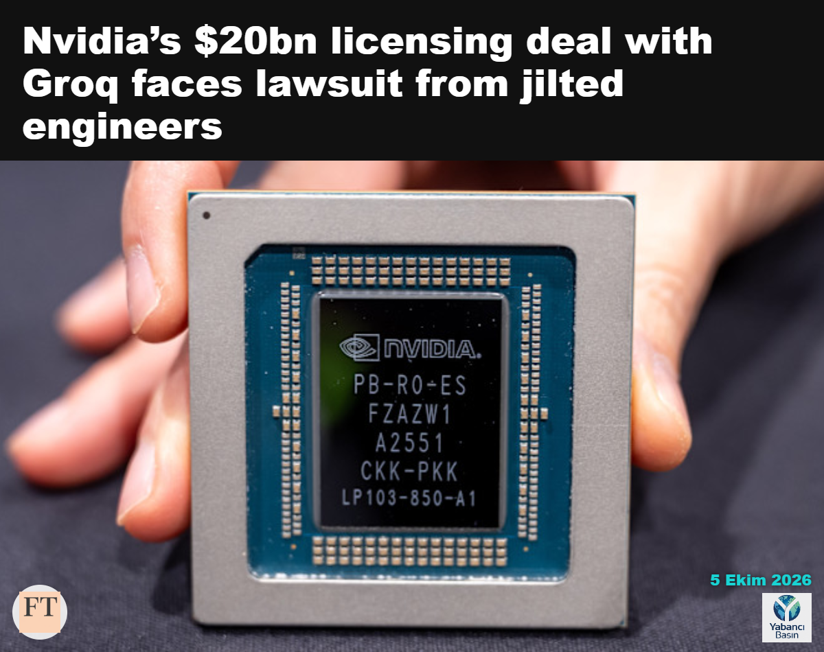 Groq 3 LPU çipi, mart ayında Kaliforniya’nın San Jose kentindeki Nvidia GTC konferansında sergilendi © David Paul Morris/Bloomberg