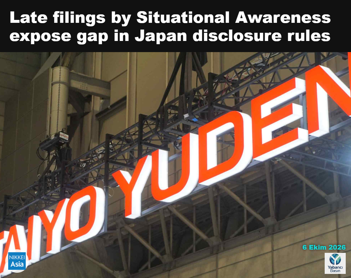Situational Awareness, Japon elektronik bileşen üreticisi Taiyo Yuden'deki payını 29 Haziran'da yüzde 5'in üzerine çıkardı ancak bildirimi bir aydan uzun süre geciktirdi. (Fotoğraf: Yuta Fukushima)