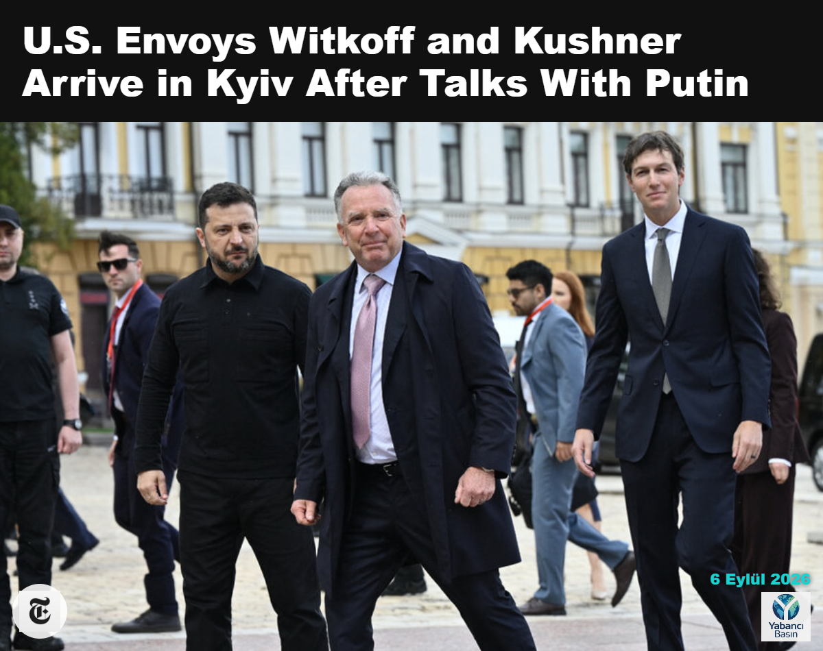 Başkan Trump’ın özel temsilcileri Steve Witkoff ve Jared Kushner, pazar günü Kiev’de Ukrayna Devlet Başkanı Volodimir Zelenski ile görüştü. Görüşme, Rusya ile Ukrayna arasındaki barış görüşmelerini yeniden canlandırma çabasının parçasıydı. Genya Savilov/Agence France-Presse — Getty Images
