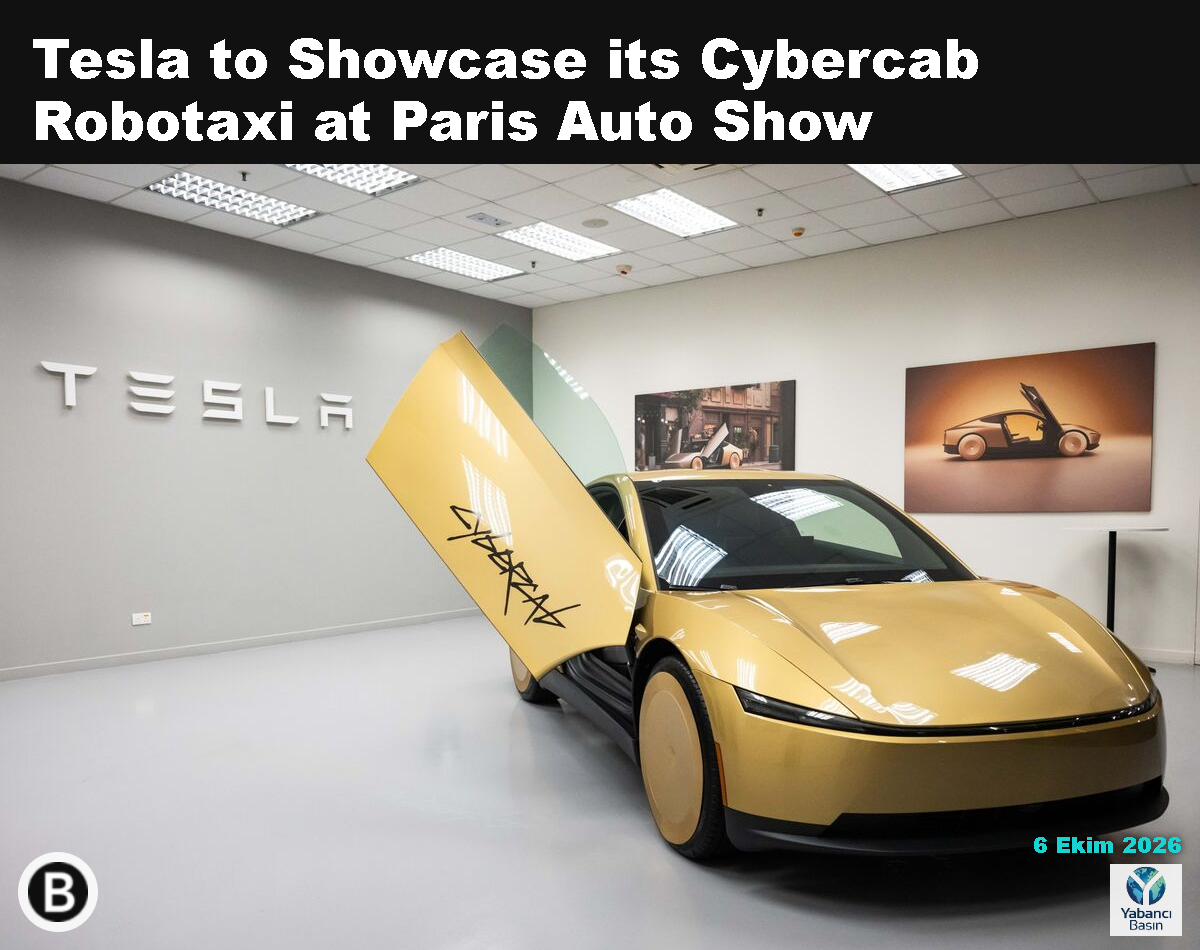 Hong Kong’daki şirket teslimat merkezinde Tesla Inc. Cybercab’i. Fotoğraf: Billy H.C. Kwok/Bloomberg