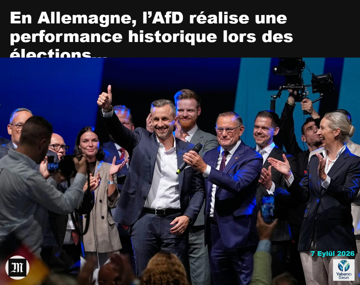 AfD adayı Ulrich Siegmund, Almanya’nın Magdeburg kentinde Saksonya-Anhalt eyalet seçimlerindeki zaferinin açıklanmasının ardından, 6 Eylül 2026. MATTHIAS SCHRADER/AP