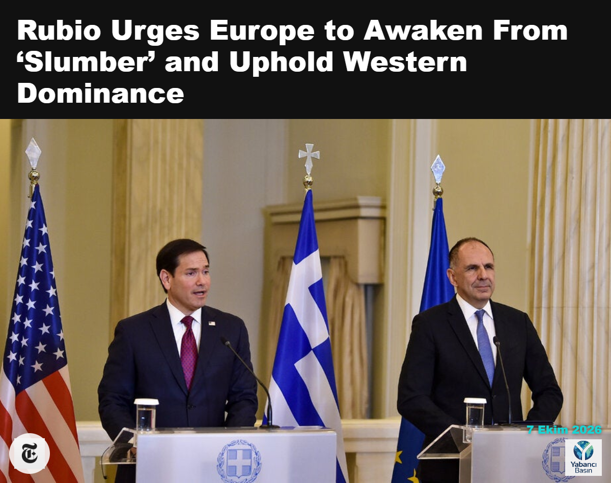 Dışişleri Bakanı Marco Rubio, çarşamba günü Atina’da yapılan görüşmenin ardından Yunanistan Dışişleri Bakanı Giorgos Gerapetritis ile birlikte. Fotoğraf: Milos Bicanski/Getty Images
