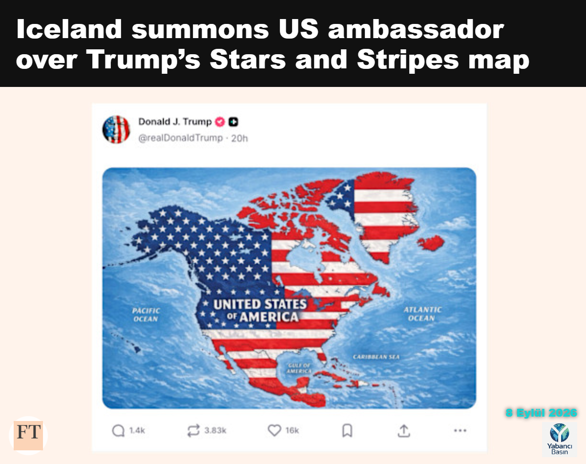 İzlanda Başbakanı Kristrún Frostadóttir, haritayı “gülünç” olarak nitelendirdi © Donald Trump/Truth Social