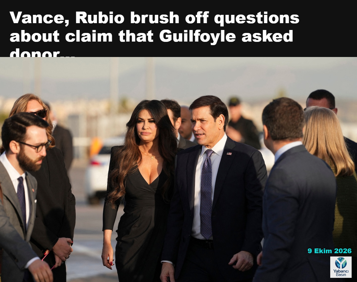Dışişleri Bakanı Marco Rubio, Atina Uluslararası Havalimanı’nda Yunanistan ABD Büyükelçisi Kimberly Guilfoyle’un yanında.