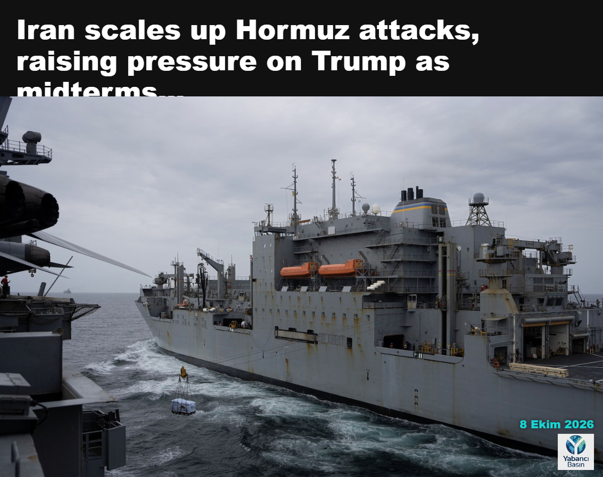 USS George Washington, 14 Eylül’de Umman Denizi’nde başka bir gemiden yiyecek ve malzeme alıyor. (Ed Ou/Reuters)