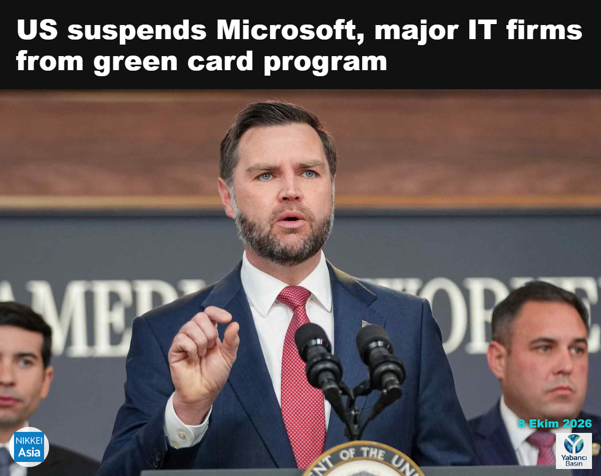 ABD Başkan Yardımcısı JD Vance, 8 Ekim'de Washington'da düzenlenen basın toplantısında vize politikası değişiklikleri hakkında konuşuyor. © Reuters