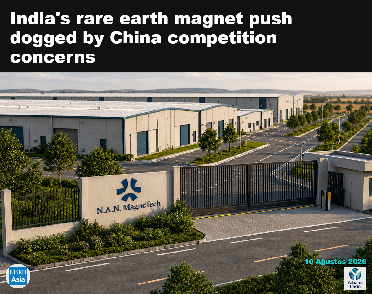 Andhra Pradesh eyaletindeki Naidupeta Sanayi Parkı'nda N.A.N. MagneTech tarafından geliştirilen nadir toprak mıknatısı üretim tesisinin 3D çizimi. © N.A.N. MagneTech