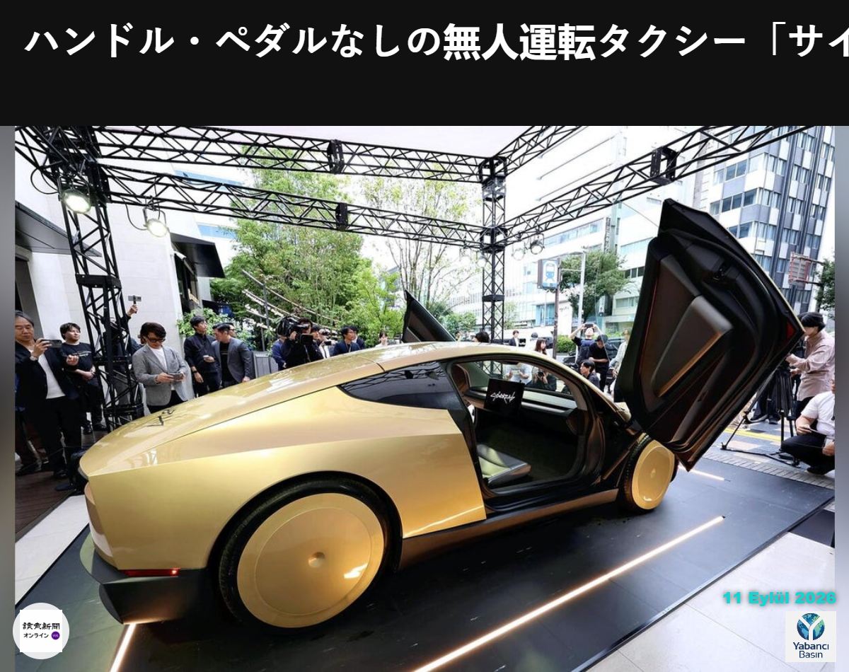 Tokyo’nun Minato semtinde 11 Eylül’de tanıtılan Tesla Cybercab — Miho Takahashi