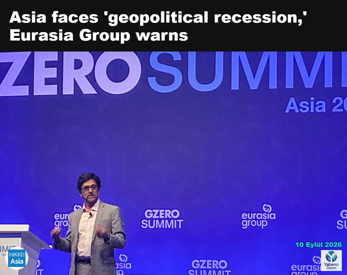 Eurasia Group CEO'su Maziar Minovi, 10 Eylül'de Singapur'da düzenlenen GZERO Summit Asia'da açılış konuşmasını yapıyor. (Fotoğraf: Kentaro Takeda)