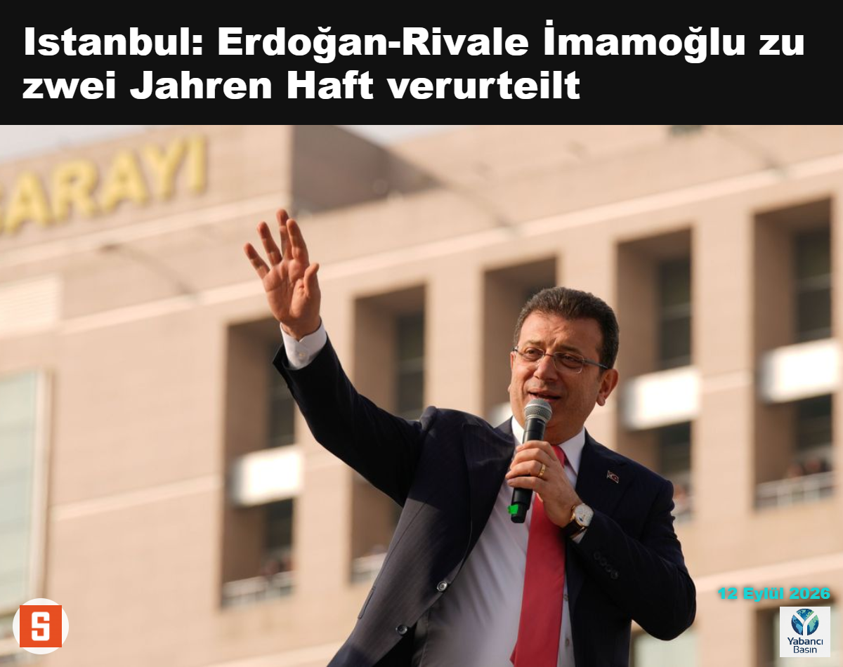 İstanbul Belediye Başkanı Ekrem İmamoğlu, Ocak 2025’te İstanbul’daki mahkeme binasının önünde destekçilerine konuşuyor. Fotoğraf: Emrah Gurel / AP / dpa