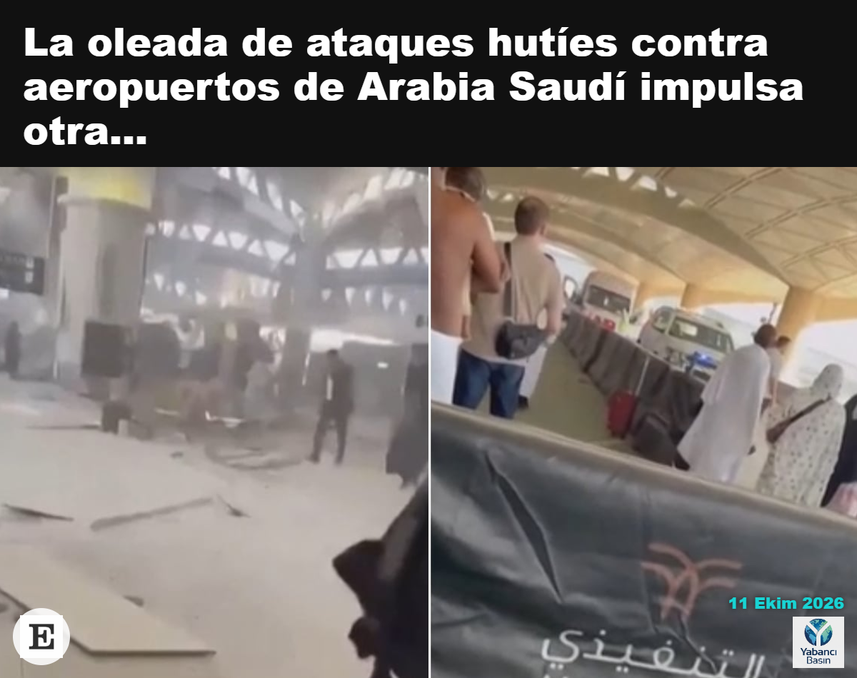 Cumartesi günü Riyad’daki Kral Halid Uluslararası Havalimanı’na düzenlenen saldırının ardından çekilen video görüntüsü. Fotoğraf: REUTERS