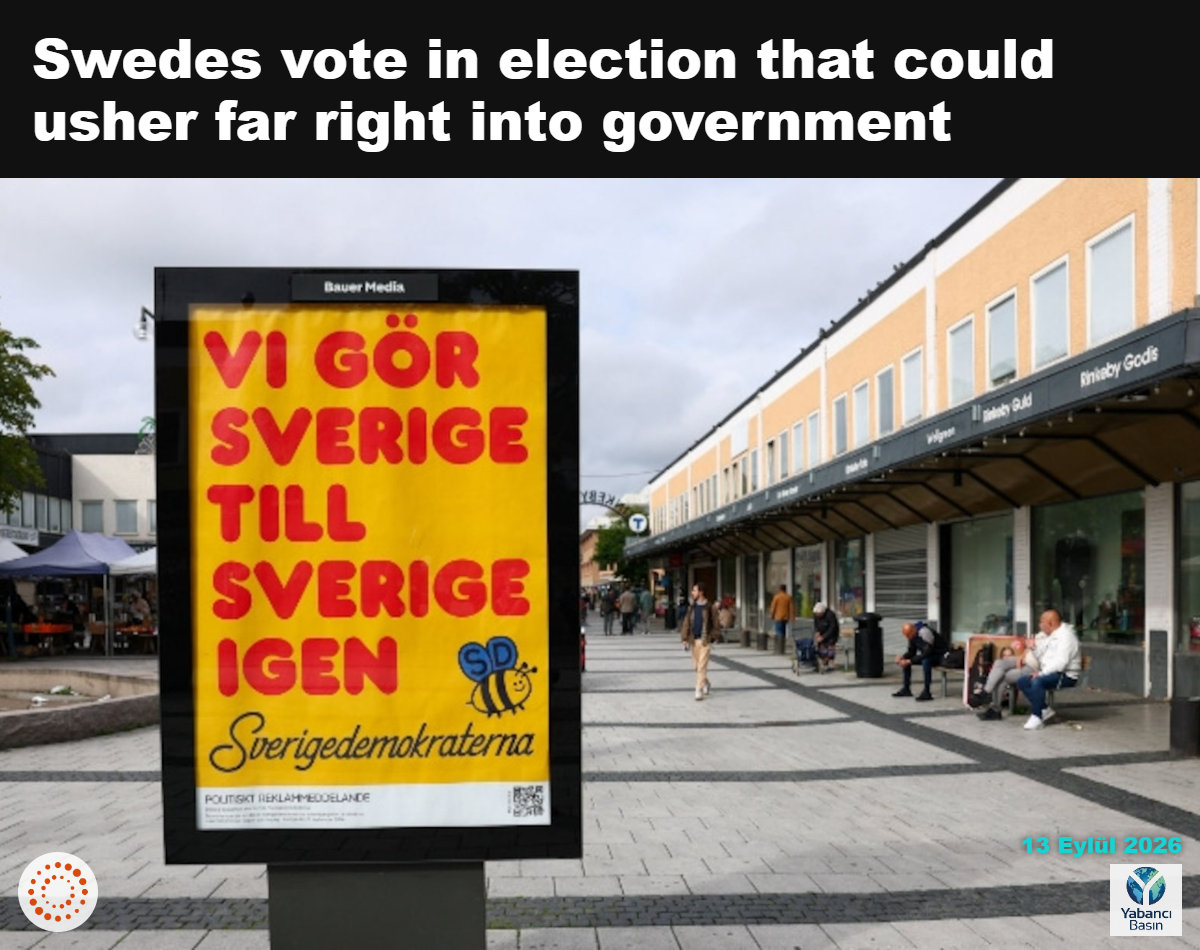 12 Eylül 2026’da İsveç’in Stockholm kentindeki Rinkeby’de, pazar günü yapılacak genel seçim öncesinde aşırı sağcı İsveç Demokratları partisinin seçim afişi. REUTERS/Denis Balibouse