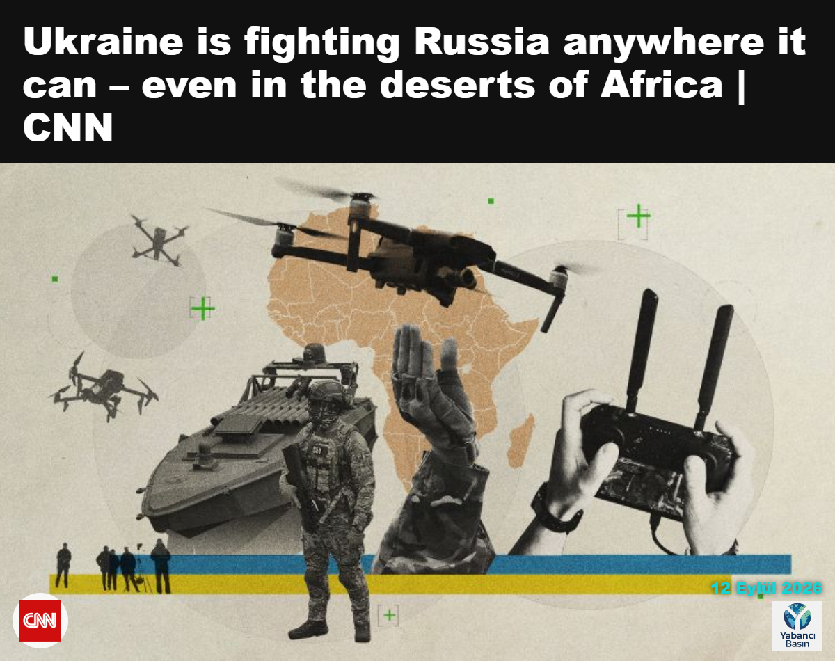 Ukraynalı insansız hava aracı operatörlerini, bir dronu, zırhlı aracı ve Afrika haritasını gösteren fotoğraf illüstrasyonu. Alberto Mier/CNN/Vlad Smilianets/Reuters/Getty Images