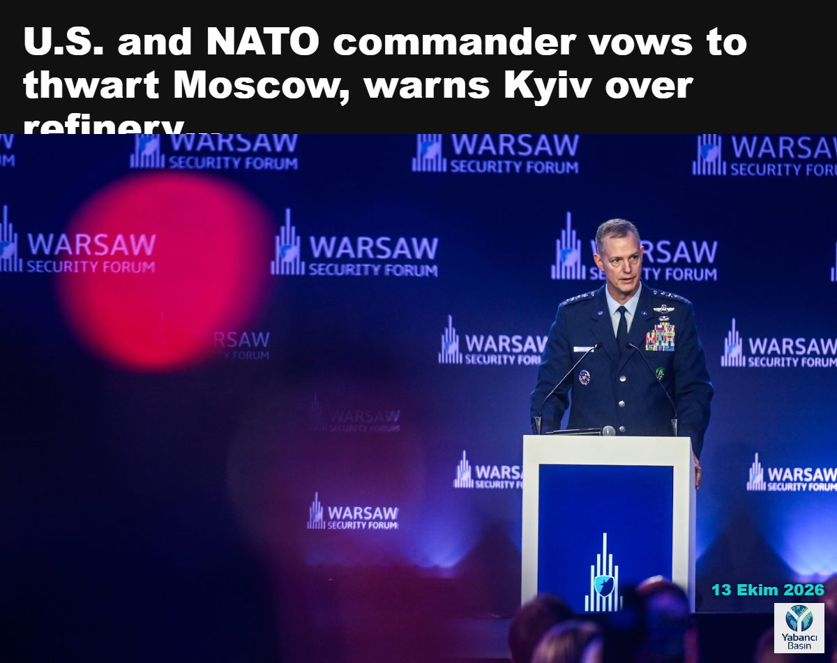 ABD ve NATO’nun Avrupa’daki komutanı General Alex Grynkewich, pazartesi günü Varşova Güvenlik Forumu’nda konuşma yapıyor. (Omar Marques/Getty Images)