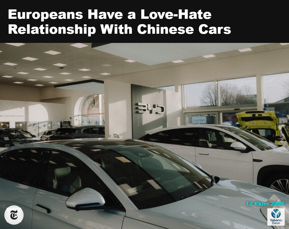 İngiltere’nin Leeds kentindeki bir BYD showroomu. Çin otomobilleri Avrupa’da satılan her 10 araçtan yaklaşık birini oluşturuyor. Owen Richards / The New York Times