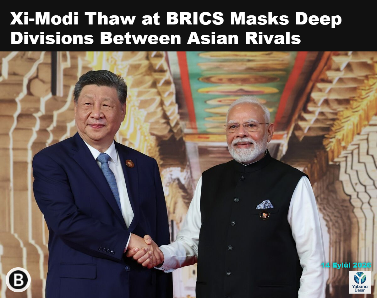 Narendra Modi, BRICS zirvesi için Yeni Delhi’ye varan Şi Cinping’i karşılıyor. Kaynak: Hindistan Dışişleri Bakanlığı