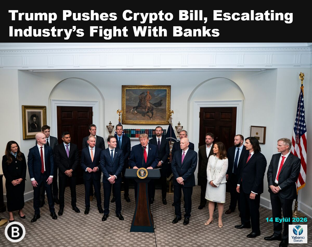 ABD Başkanı Donald Trump, ağustos ayında Washington’daki Beyaz Saray’da kripto ve tahmin piyasası yöneticileriyle yapılan toplantıda konuşuyor. Fotoğraf: Al Drago/The Washington Post/Bloomberg