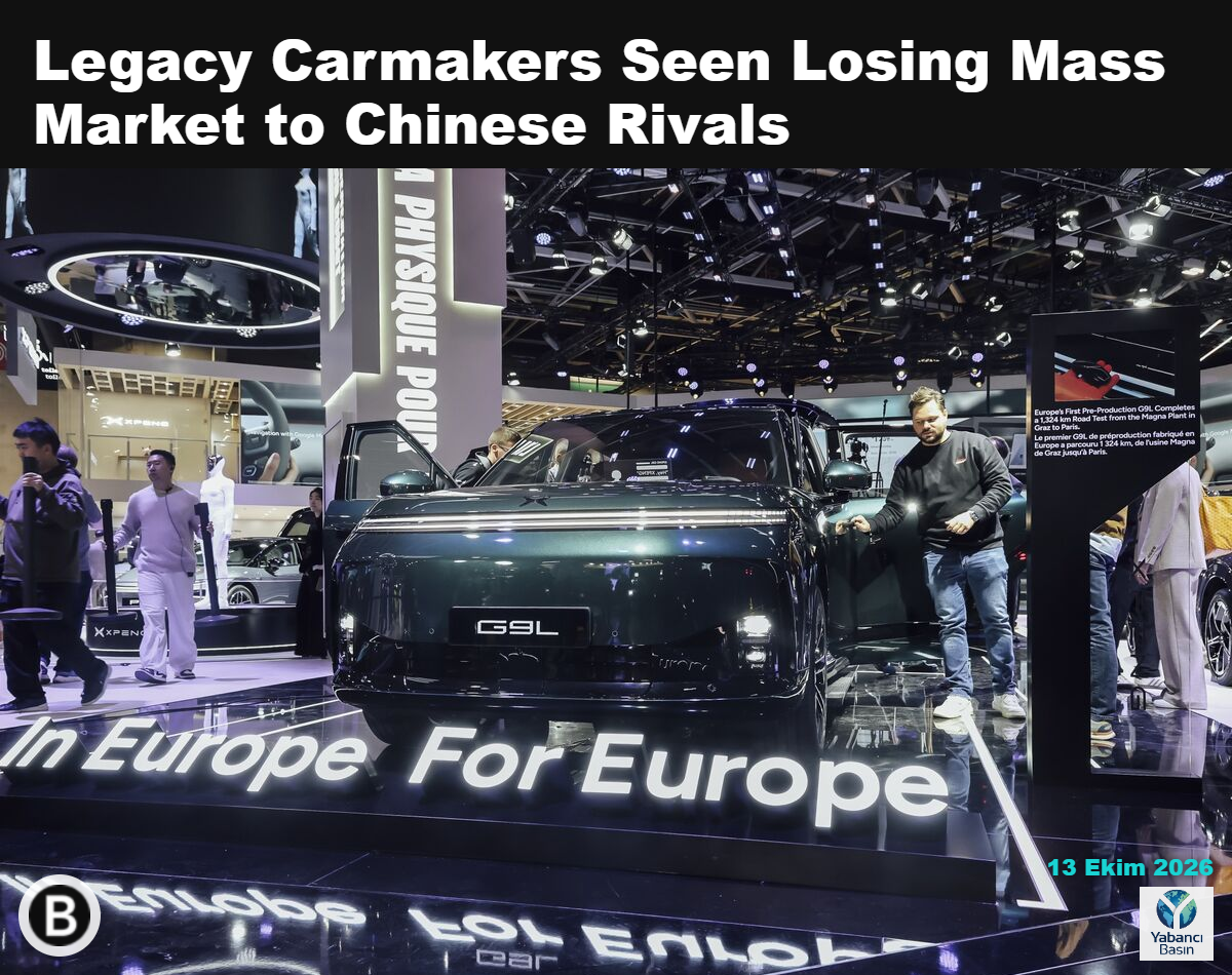 Paris Otomobil Fuarı’nın açılış gününde XPeng G9L SUV elektrikli aracı. Fotoğraf: Cyril Marcilhacy/Bloomberg