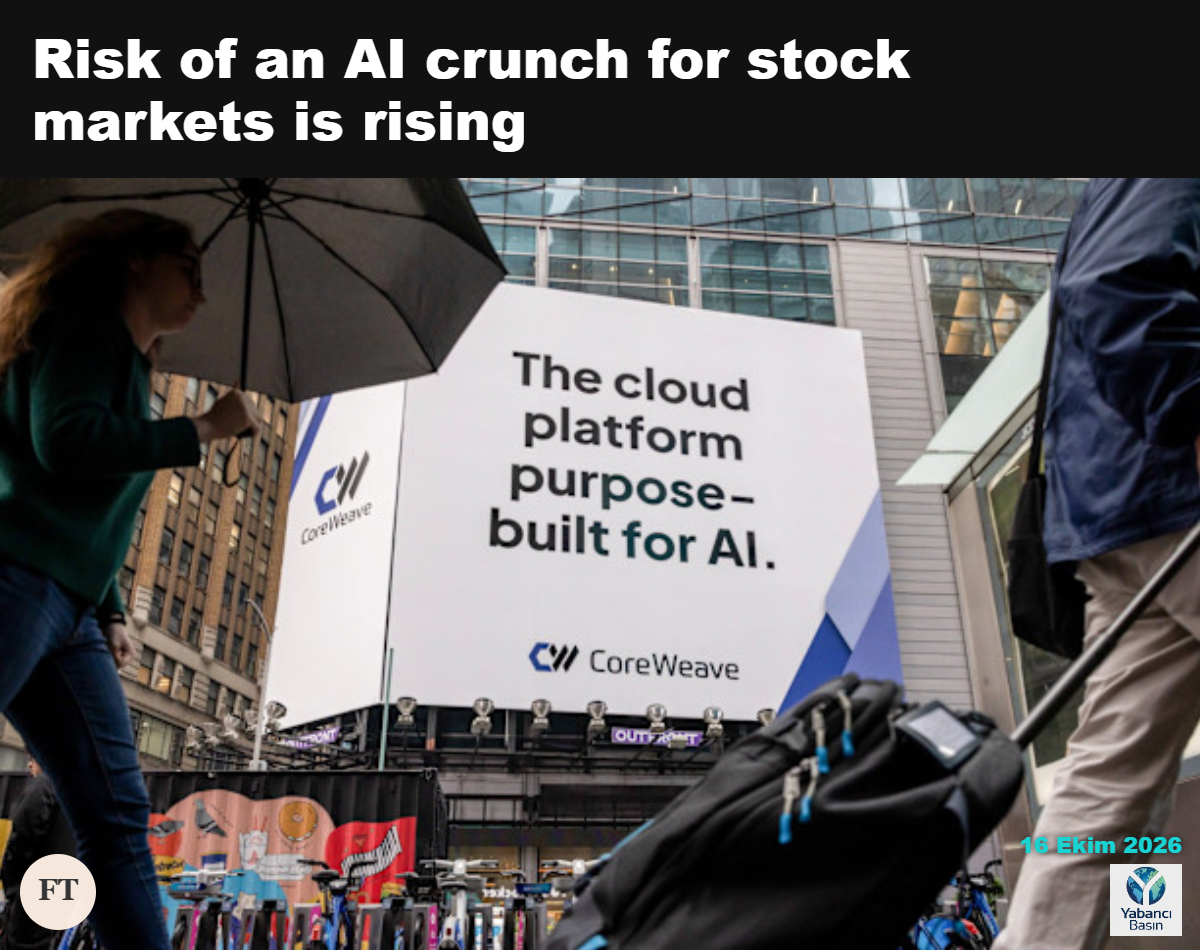 CoreWeave'in yapay zekâ için özel olarak tasarlanan bulut platformunu tanıtan reklamı. © Yuki Iwamura/Bloomberg