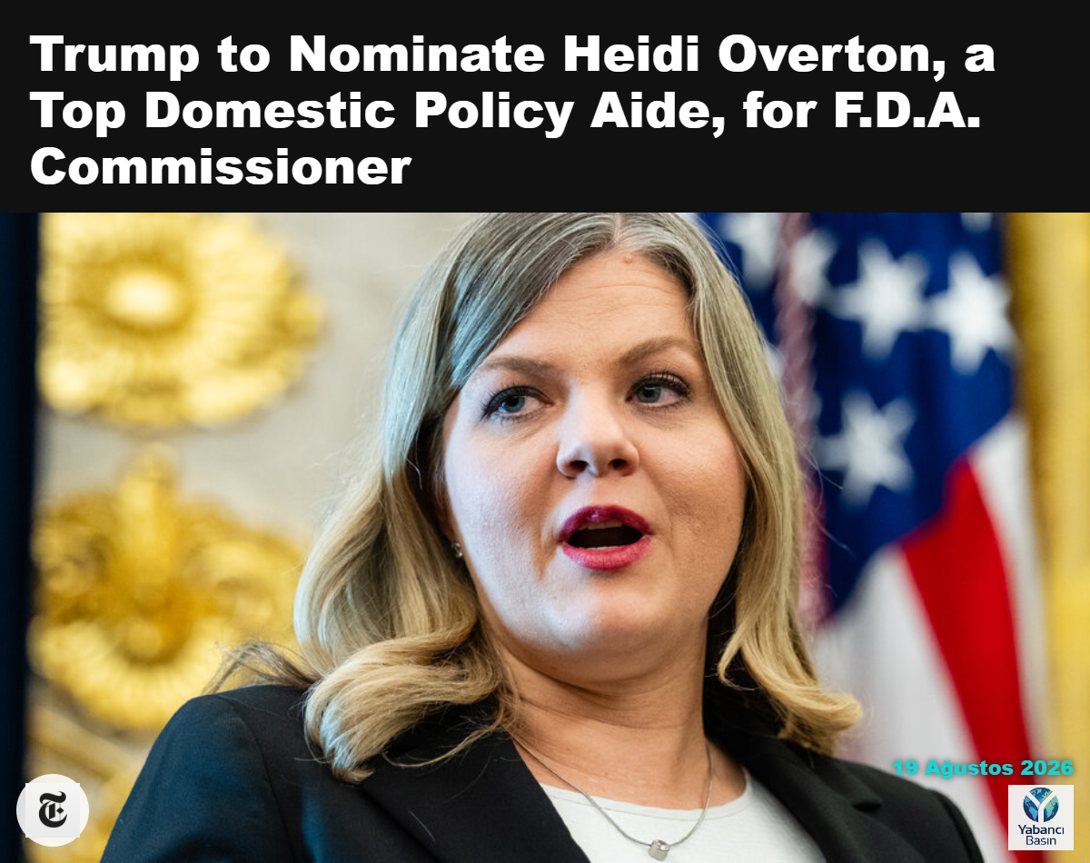 Heidi Overton, Senato tarafından onaylanırsa mayıs ayında komiserlik görevinden istifa eden Dr. Marty Makary’nin yerine geçecek. Eric Lee / The New York Times