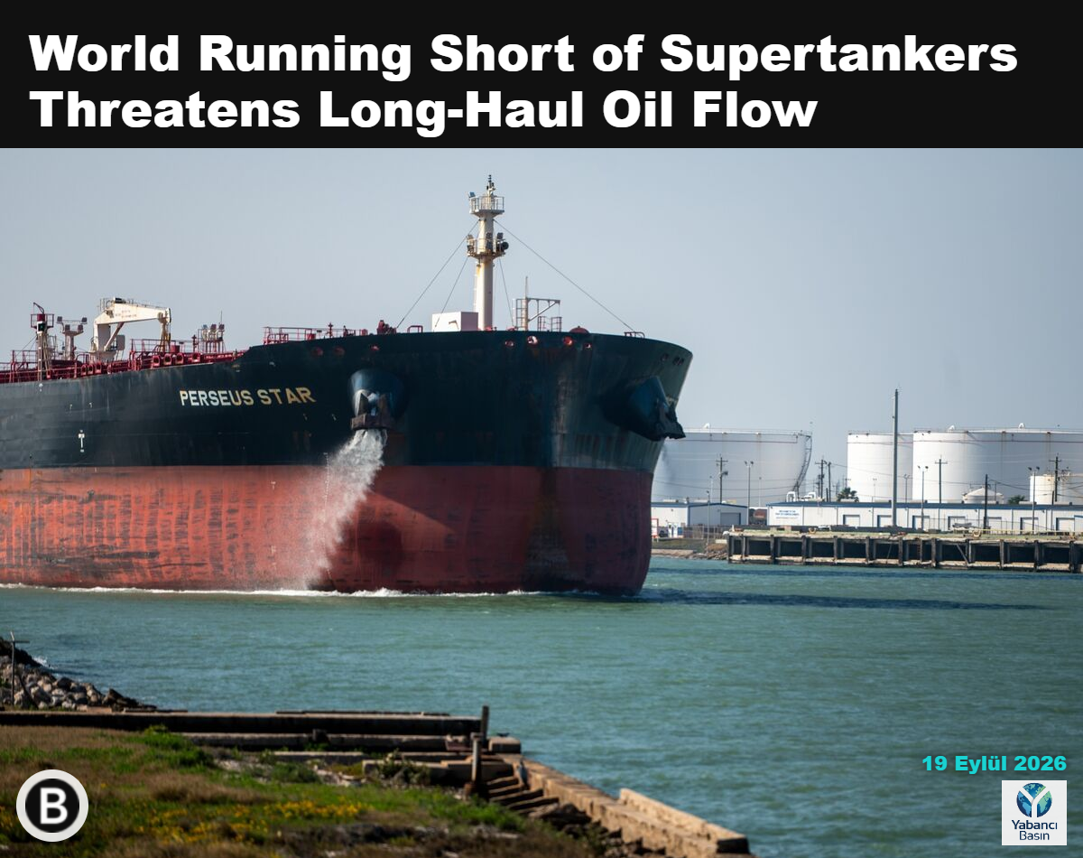 Teksas’ın Freeport kentindeki Enterprise Marine Terminali’nde bir ham petrol tankeri. Fotoğraf: Mark Felix/Bloomberg