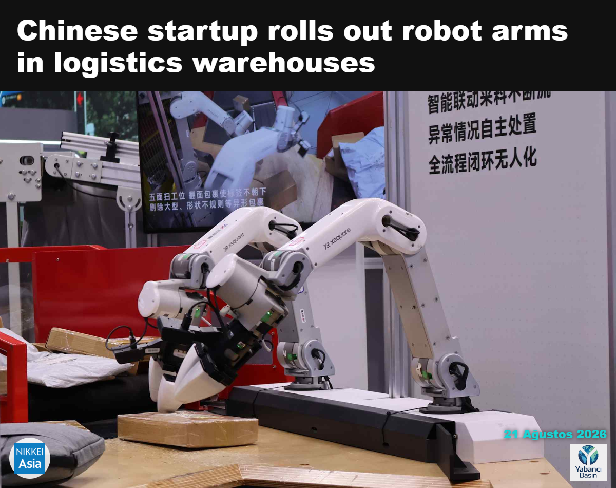 X Square Robot, 19 Ağustos'ta Pekin'de düzenlenen 2026 Dünya Robot Konferansı'nda paket ayırma teknolojisini tanıttı. (Fotoğraf: Wataru Suzuki)