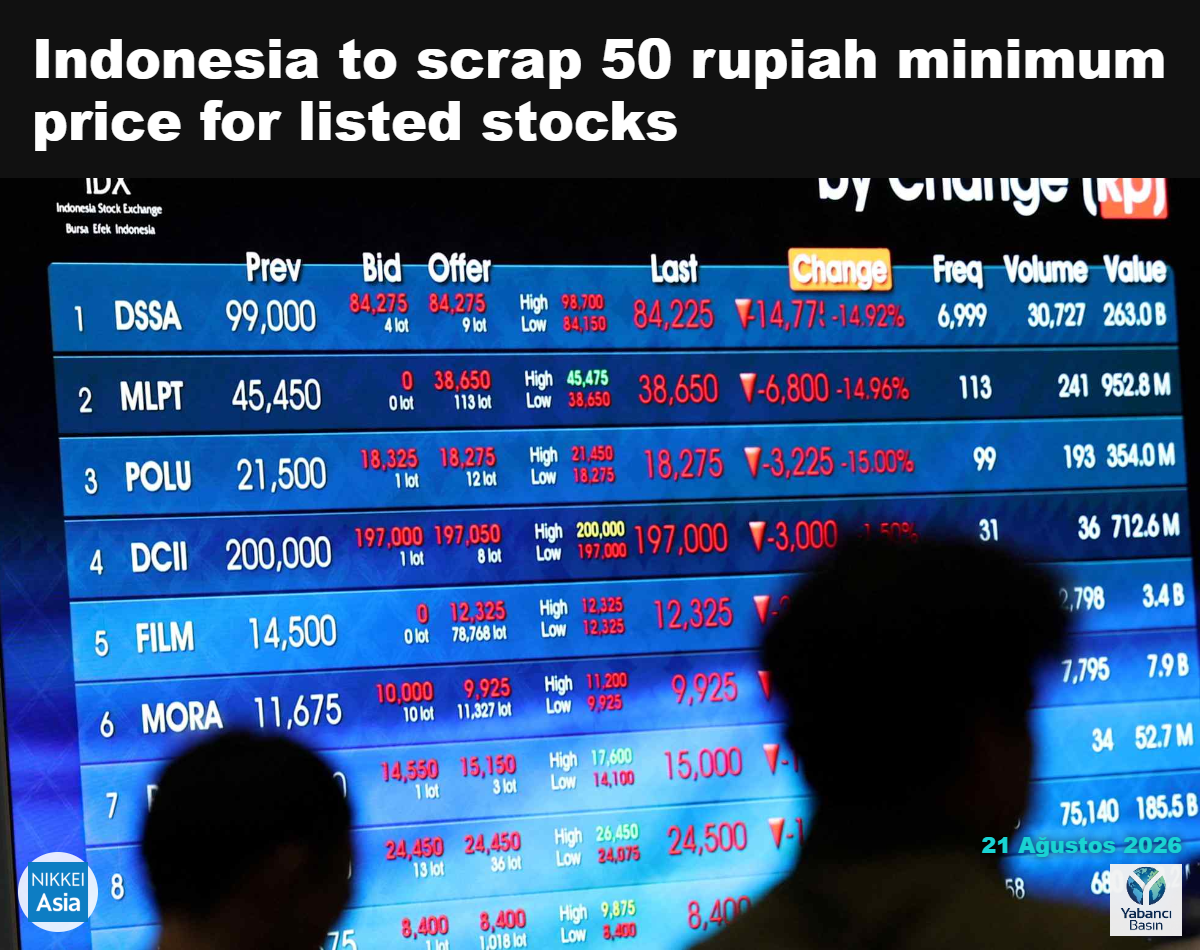 Jakarta’daki Endonezya Borsası’nda hisse senedi piyasası endeksini gösteren elektronik panonun yanında oturan insanlar. © Reuters