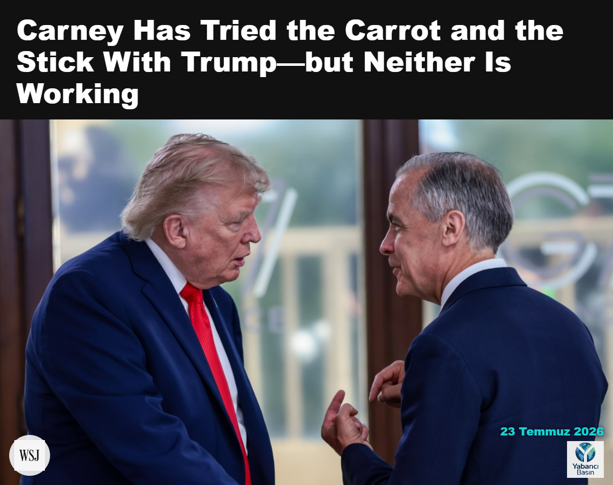 Başkan Donald Trump ve Kanada Başbakanı Mark Carney, haziran ayında düzenlenen G7 zirvesinde. Evelyn Hockstein/Press Pool