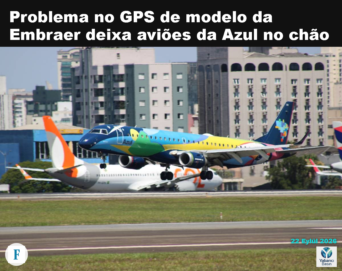 Azul tarafından kullanılan Embraer E195AR-E2 modeli uçak, São Paulo’nun güneyindeki Congonhas Havalimanı’na iniş yaparken - Fábio Pescarini - 1 Aralık 2025/Folhapress