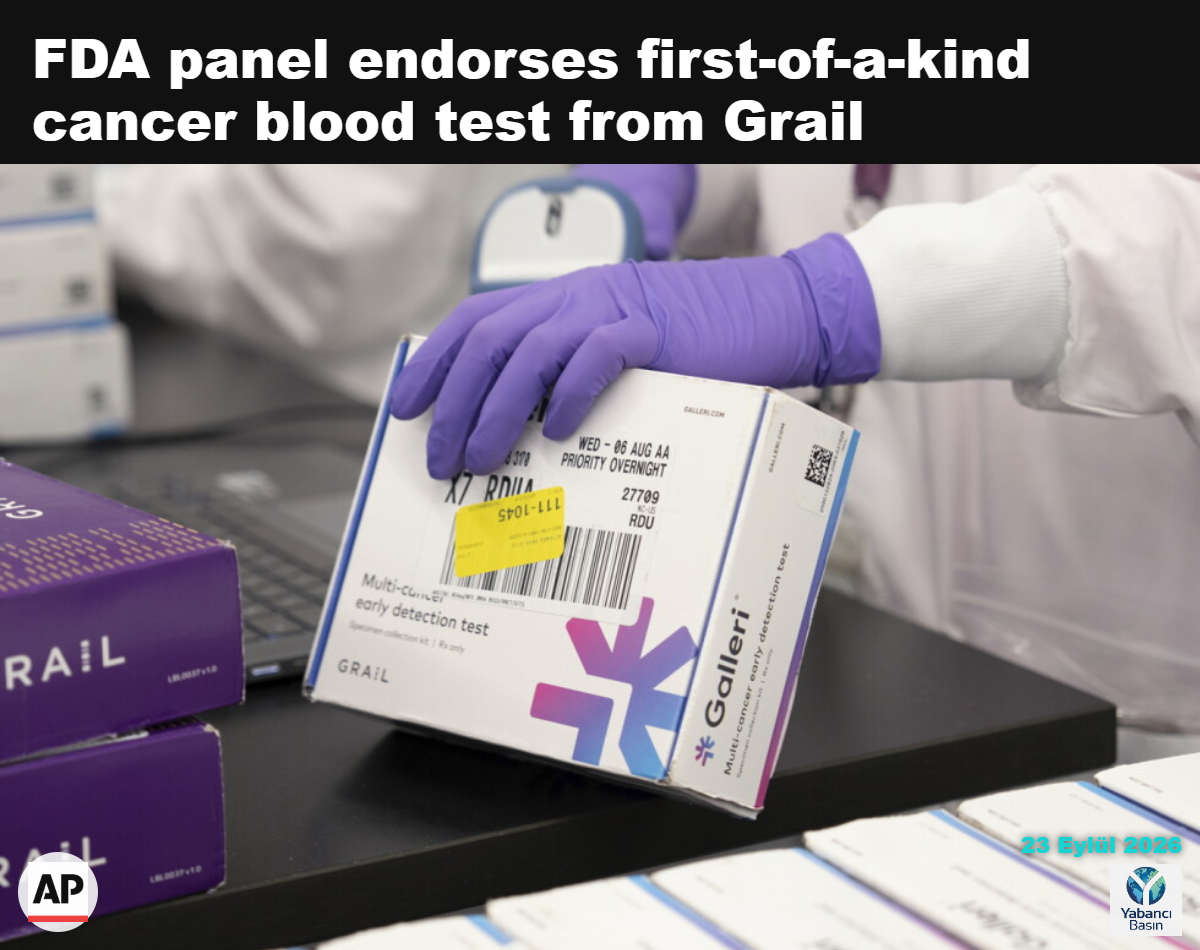 Grail Inc. tarafından sağlanan tarihsiz fotoğraf, 22 Eylül 2026 Salı günü bir çalışanın Galleri kanser tarama testini taradığını gösteriyor. (Grail Inc. aracılığıyla AP)