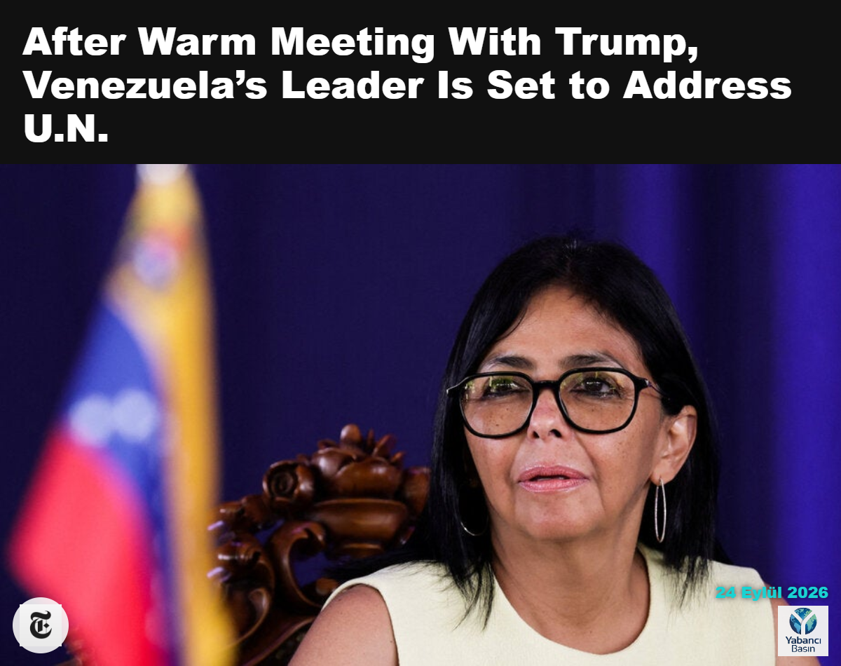 Venezuela’nın geçici Devlet Başkanı Delcy Rodríguez, bu ay Surinam’ın Paramaribo kentindeki imza töreninde. Ranu Abhelakh/Reuters