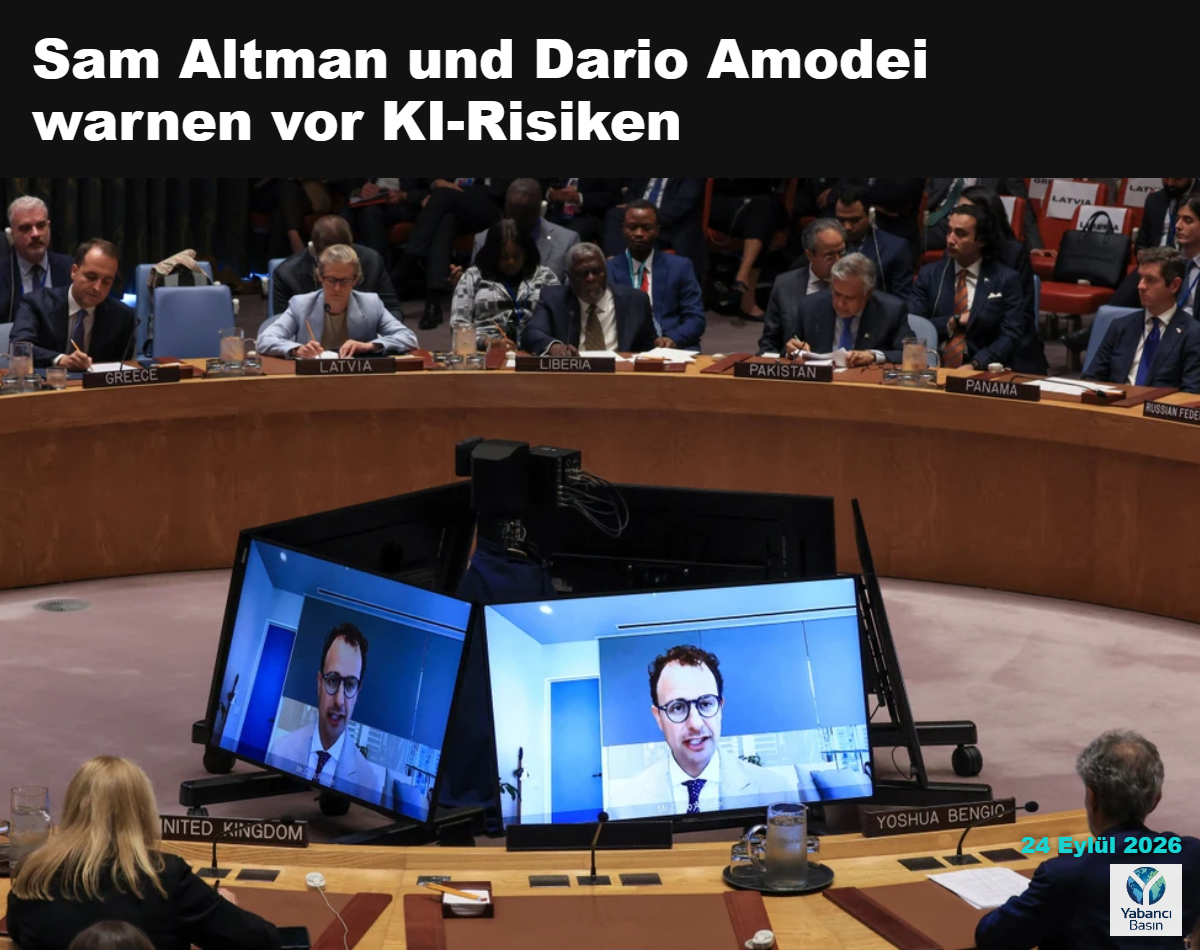 Video bağlantısıyla katılan Anthropic Yönetim Kurulu Başkanı Dario Amodei. Reuters