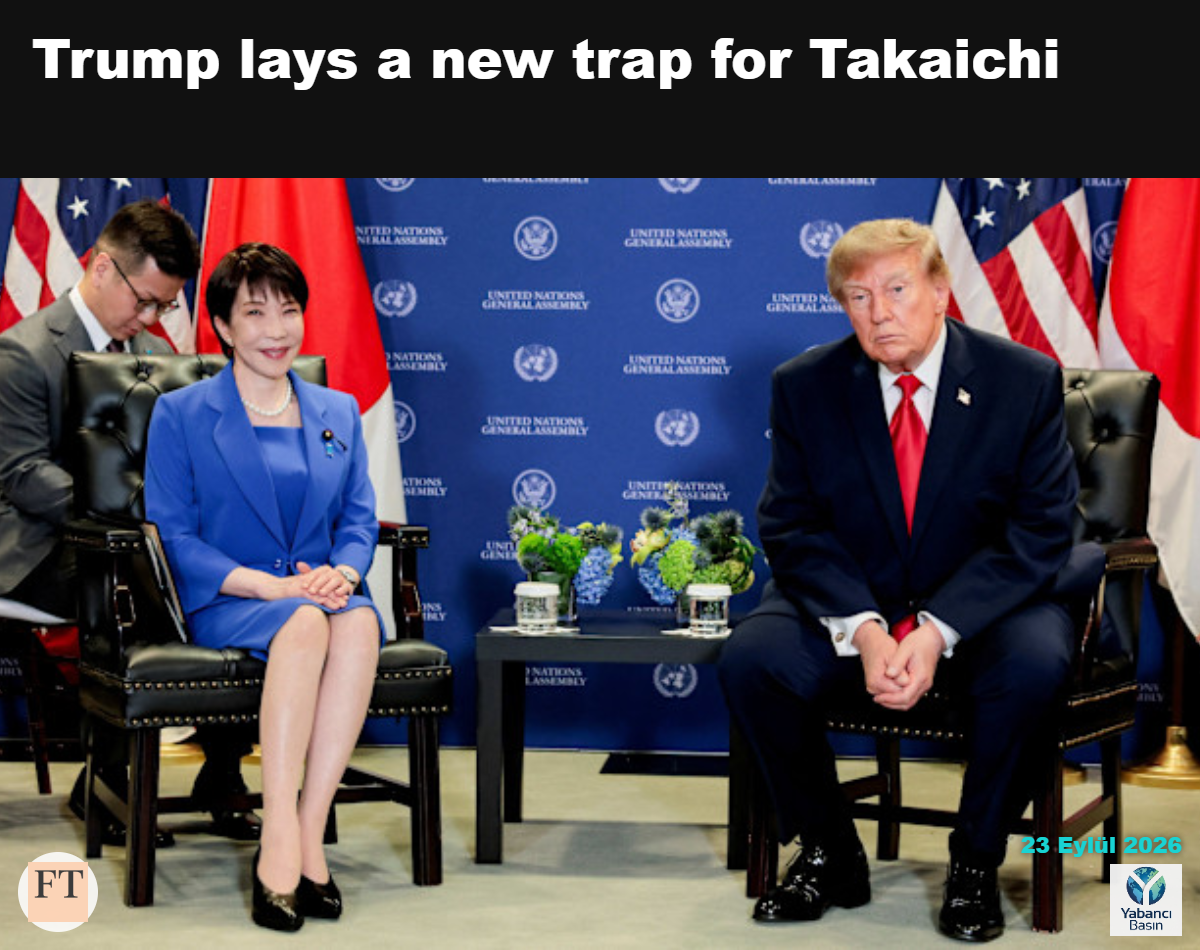 Sanae Takaichi, bu hafta New York’ta Birleşmiş Milletler Genel Kurulu’nda Donald Trump ile görüşüyor. Japonya artık ABD’nin kendisine ortak olarak ihtiyaç duyduğunu varsayamaz. © Kylie Cooper/Reuters