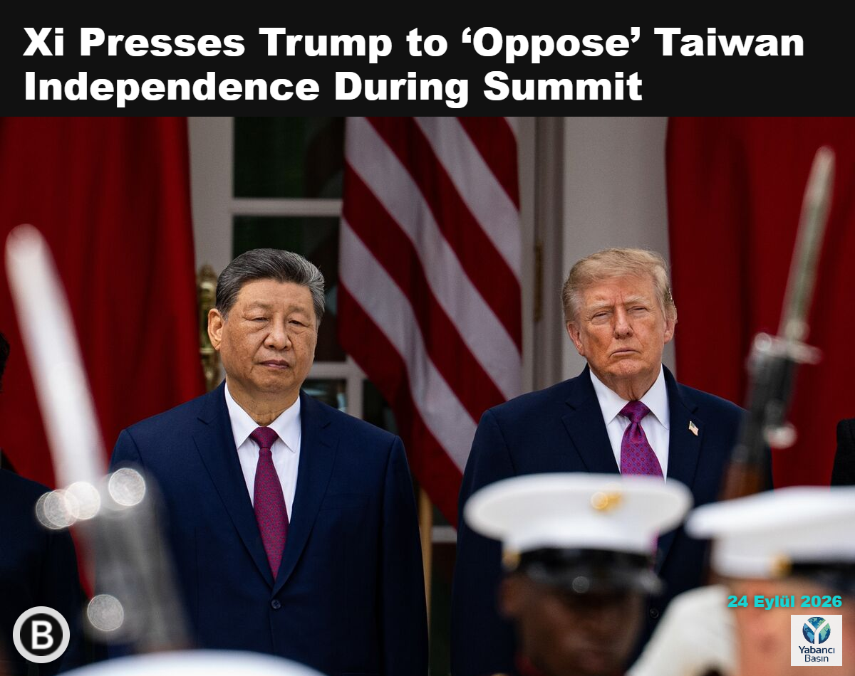 Çin Devlet Başkanı Xi Jinping ve ABD Başkanı Donald Trump, 24 Eylül’de Washington’daki Beyaz Saray’da düzenlenen devlet ziyareti sırasında askeri geçit törenine katılıyor. Fotoğraf: Al Drago/Bloomberg