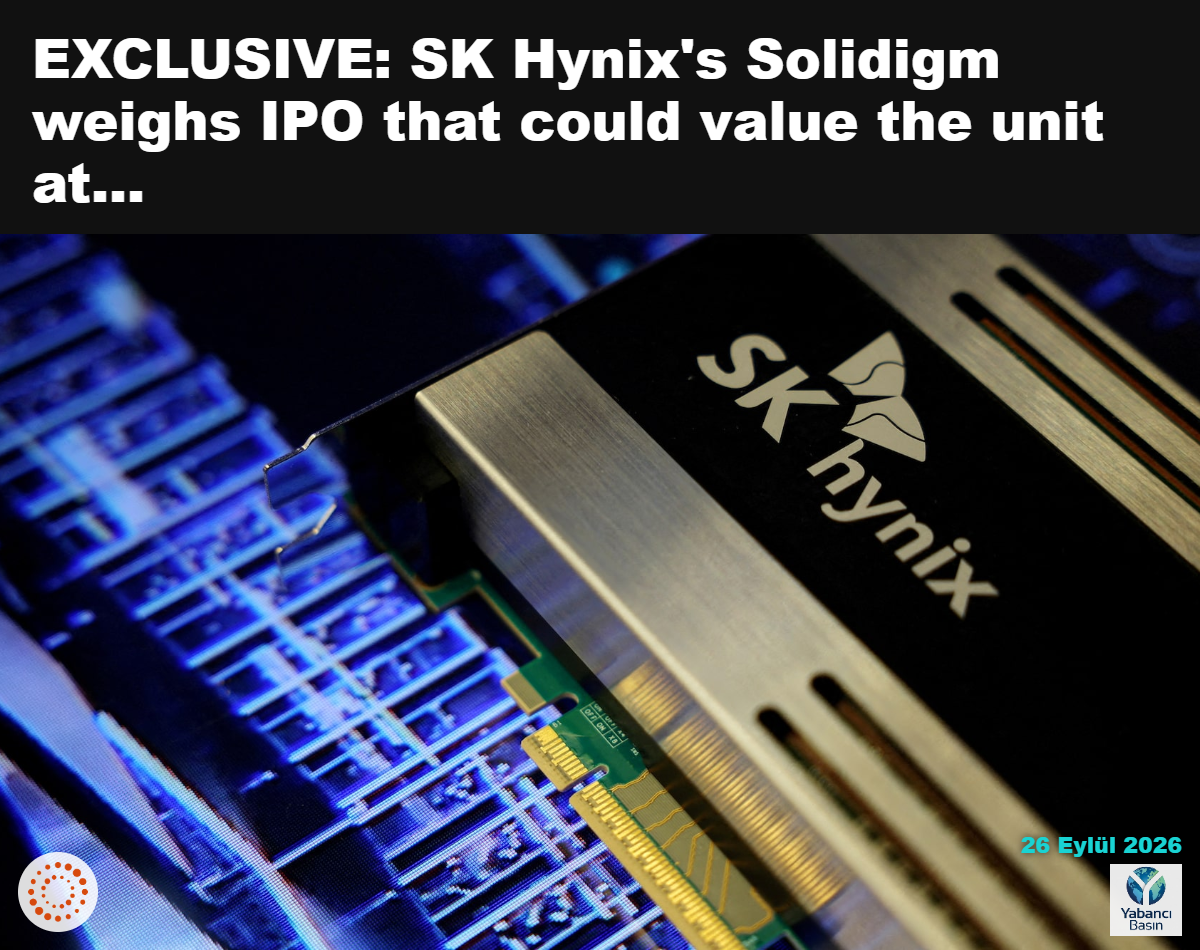 SK Hynix logosu, 23 Ekim 2024'te Güney Kore'nin Seul kentinde düzenlenen 26. Yarı İletken Fuarı (SEDEX 2024) sırasında şirketin ürünlerinden birinin üzerinde görülüyor. REUTERS/Kim Hong-Ji/Dosya Fotoğrafı