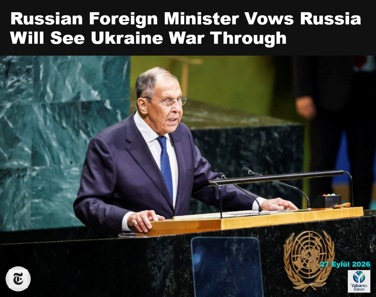 Rusya Dışişleri Bakanı Sergey V. Lavrov, cumartesi günü Birleşmiş Milletler Genel Kurulu’na hitap ediyor. Eduardo Munoz/Reuters