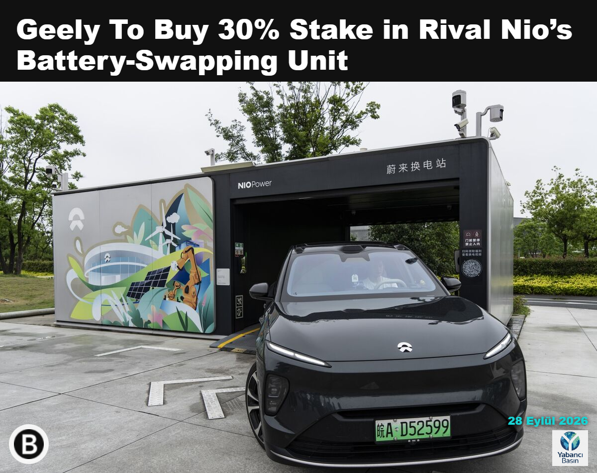 Nio’ya ait bir EL8 elektrikli araç, Çin’in Anhui eyaletindeki Hefei kentinde şirket tesislerinde bulunan bir batarya değiştirme istasyonundan ayrılıyor. Fotoğraf: Qilai Shen/Bloomberg