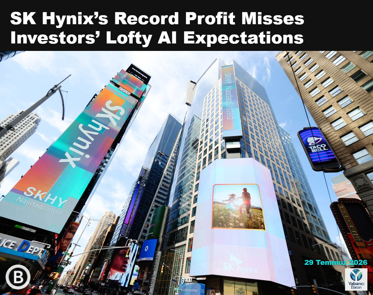 SK Hynix’in New York’taki Nasdaq MarketSite’ta ilk halka arzı sırasında şirketin tabelası. Fotoğrafçı: Michael Nagle/Bloomberg