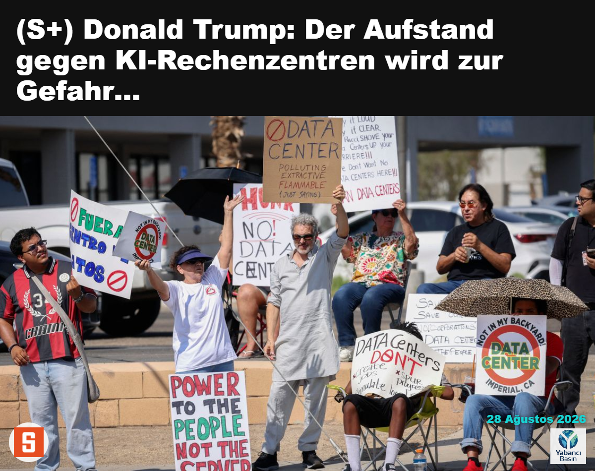 Kaliforniya’nın Imperial kentinde yapay zekâ veri merkezine karşı protesto: ABD vatandaşlarının yaklaşık dörtte üçü çevrelerinde veri merkezi istemiyor. Fotoğraf: Sandy Huffaker / AFP